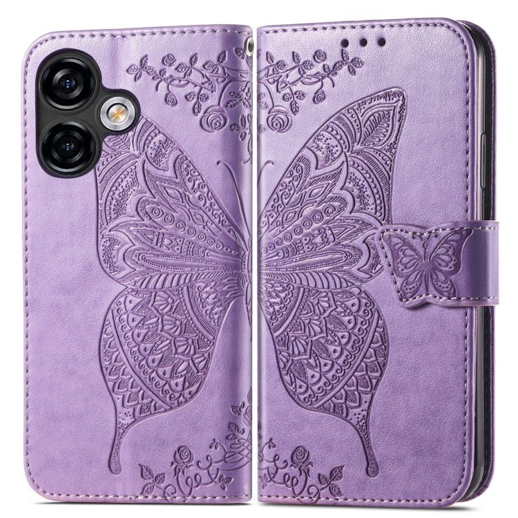 For Ulefone Note 16 Pro Butterfly Love Flower Embossed Leather Phone Case(Light Purple) - Ulefone Cases by buy2fix | Online Shopping UK | buy2fix