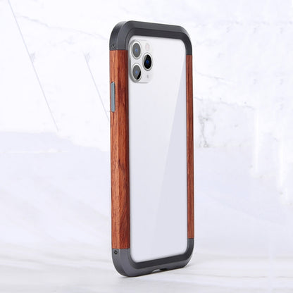 For iPhone 11 Pro Max R-JUST Metal + Wood Frame Protective Case - iPhone 11 Pro Max Cases by R-JUST | Online Shopping UK | buy2fix