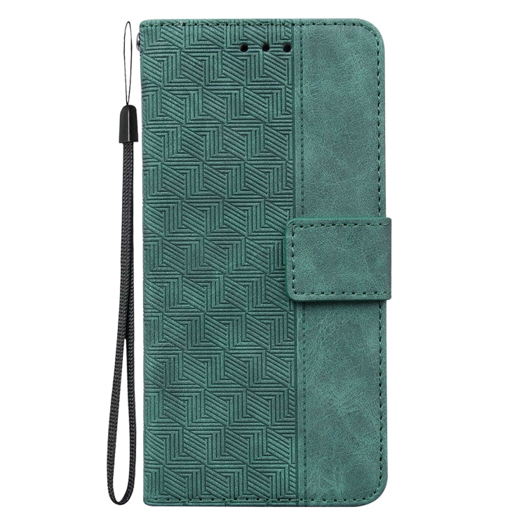 For Motorola Moto G Power 5G 2024 Geometric Embossed Leather Phone Case(Green) - Motorola Cases by buy2fix | Online Shopping UK | buy2fix