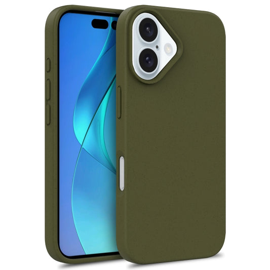 For iPhone 16 Starry Series Shockproof Straw Material + TPU Protective Case(Army Green) - iPhone 16 Cases by buy2fix | Online Shopping UK | buy2fix