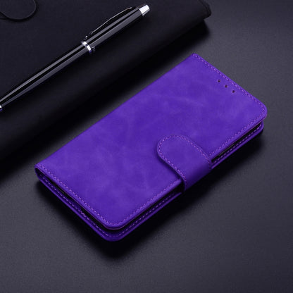 For iPhone 16 Pro Skin Feel Pure Color Flip Leather Phone Case(Purple) - iPhone 16 Pro Cases by buy2fix | Online Shopping UK | buy2fix