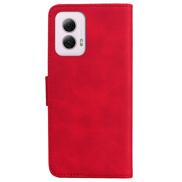 For Motorola Moto G Power 5G 2024 Skin Feel Pure Color Flip Leather Phone Case(Red) - Motorola Cases by buy2fix | Online Shopping UK | buy2fix