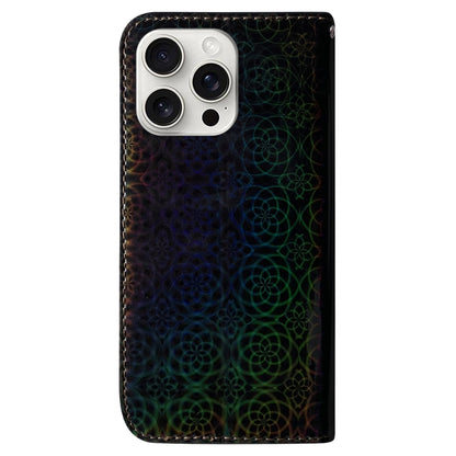 For iPhone 16 Pro Colorful Magnetic Buckle Leather Phone Case(Black) - iPhone 16 Pro Cases by buy2fix | Online Shopping UK | buy2fix