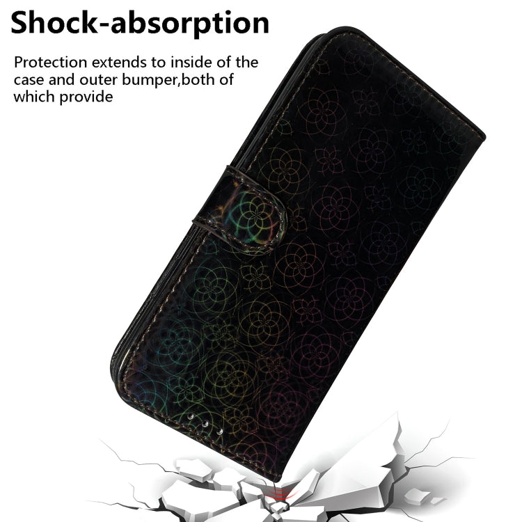 For iPhone 16 Pro Colorful Magnetic Buckle Leather Phone Case(Black) - iPhone 16 Pro Cases by buy2fix | Online Shopping UK | buy2fix