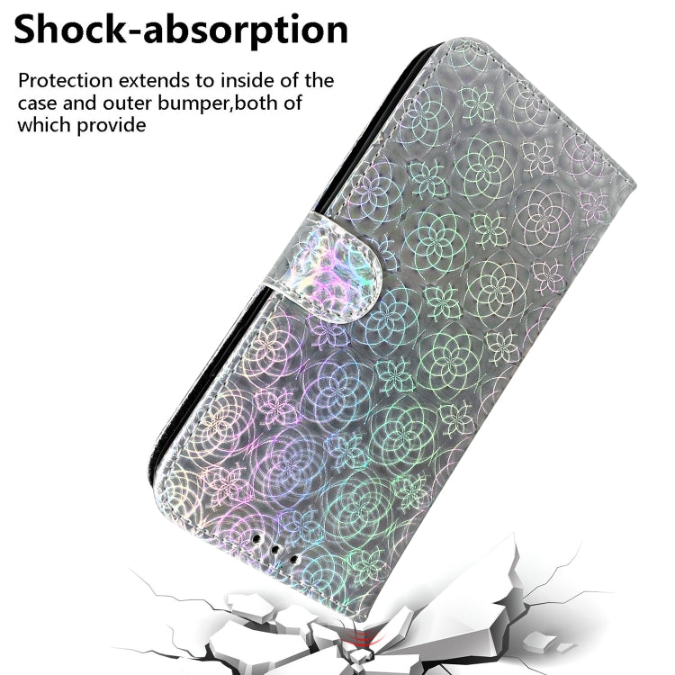 For iPhone 16 Plus Colorful Magnetic Buckle Leather Phone Case(Silver) - iPhone 16 Plus Cases by buy2fix | Online Shopping UK | buy2fix