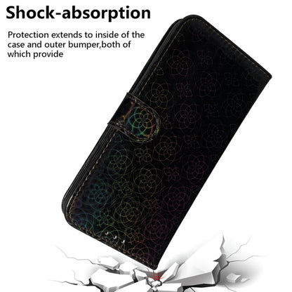 For Motorola Edge 2024 Colorful Magnetic Buckle Leather Phone Case(Black) - Motorola Cases by buy2fix | Online Shopping UK | buy2fix