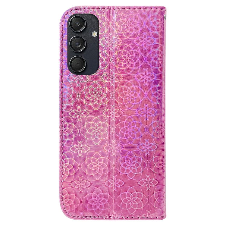 For Samsung Galaxy M55 Colorful Magnetic Buckle Leather Phone Case(Pink) - Galaxy Phone Cases by buy2fix | Online Shopping UK | buy2fix