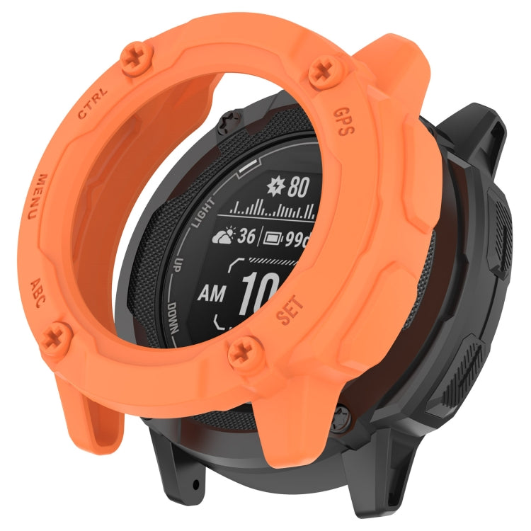 For Garmin Instinct 2X Armor Hollow Watch Protective Case(Orange) - Watch Cases by buy2fix | Online Shopping UK | buy2fix