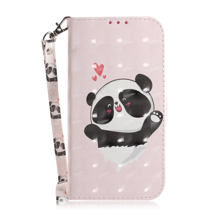 For Motorola Moto G Play 4G 2024 3D Colored Horizontal Flip Leather Phone Case(Heart Panda) - Motorola Cases by buy2fix | Online Shopping UK | buy2fix