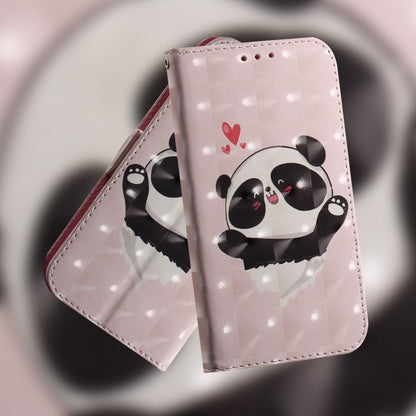 For Motorola Moto G Power 5G 2024 3D Colored Horizontal Flip Leather Phone Case(Heart Panda) - Motorola Cases by buy2fix | Online Shopping UK | buy2fix