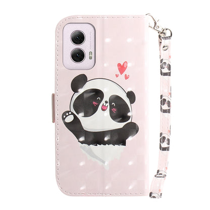 For Motorola Moto G Power 5G 2024 3D Colored Horizontal Flip Leather Phone Case(Heart Panda) - Motorola Cases by buy2fix | Online Shopping UK | buy2fix