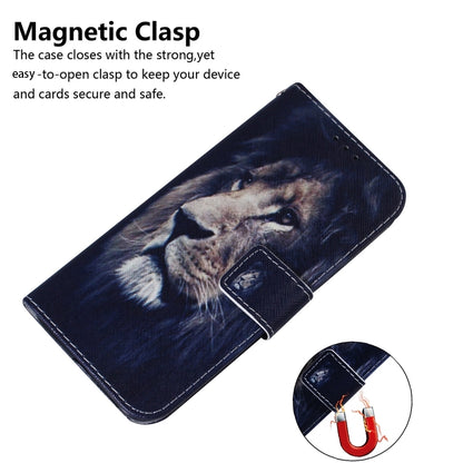 For iPhone 16 Plus Coloured Drawing Flip Leather Phone Case(Lion) - iPhone 16 Plus Cases by buy2fix | Online Shopping UK | buy2fix