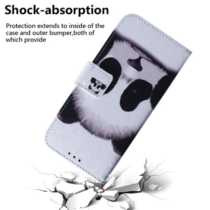 For Xiaomi Redmi Note 13 4G Global Coloured Drawing Flip Leather Phone Case(Panda) - Note 13 Cases by buy2fix | Online Shopping UK | buy2fix