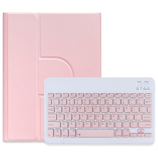 For iPad Air 2022 / iPad Pro 11 2021 Square Button 360 Degree Rotatable Bluetooth Keyboard Leather Case(Pink) - Universal by buy2fix | Online Shopping UK | buy2fix