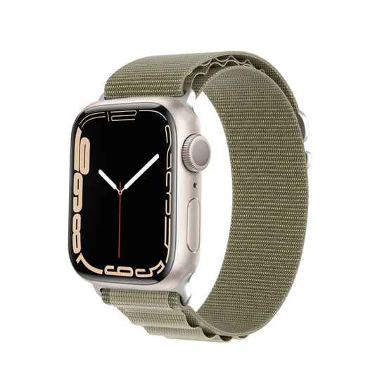 For Apple Watch Series 8 45mm  DUX DUCIS GS Series Nylon Loop Watch Band(Olive) - Watch Bands by DUX DUCIS | Online Shopping UK | buy2fix