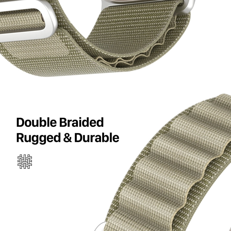 For Apple Watch Series 7 45mm DUX DUCIS GS Series Nylon Loop Watch Band(Olive) - Watch Bands by DUX DUCIS | Online Shopping UK | buy2fix