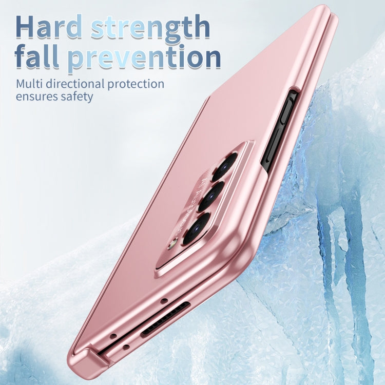 For Samsung Galaxy Z Fold5 Electroplating Hinged Folding Phone Case with S Pen Fold Edtion(Pink) - Galaxy Z Fold5 Cases by buy2fix | Online Shopping UK | buy2fix