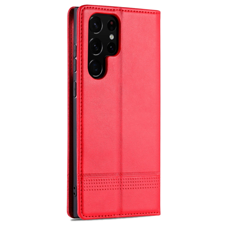 For Samsung Galaxy S24 Ultra 5G AZNS Magnetic Calf Texture Flip Leather Phone Case(Red) - Galaxy S24 Ultra 5G Cases by AZNS | Online Shopping UK | buy2fix