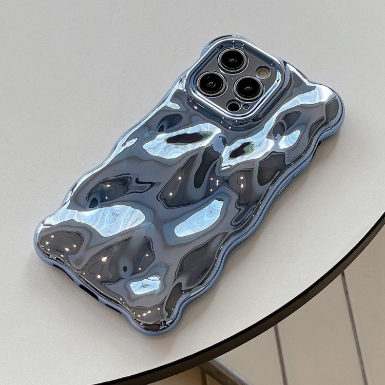 For iPhone 16 Plus Wave Bubbles TPU Phone Case(Painted Blue) - iPhone 16 Plus Cases by buy2fix | Online Shopping UK | buy2fix