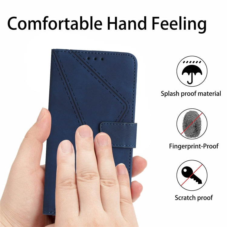 For Google Pixel 9 Pro Stitching Embossed Leather Phone Case(Blue) - Google Cases by buy2fix | Online Shopping UK | buy2fix