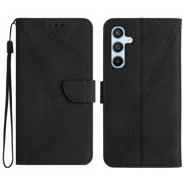 For Samsung Galaxy A35 5G Stitching Embossed Leather Phone Case(Black) - Galaxy Phone Cases by buy2fix | Online Shopping UK | buy2fix