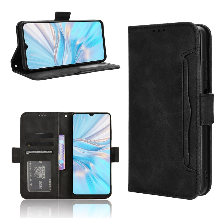 For Blackview Oscal C70 Skin Feel Calf Texture Card Slots Leather Phone Case(Black) - More Brand by buy2fix | Online Shopping UK | buy2fix