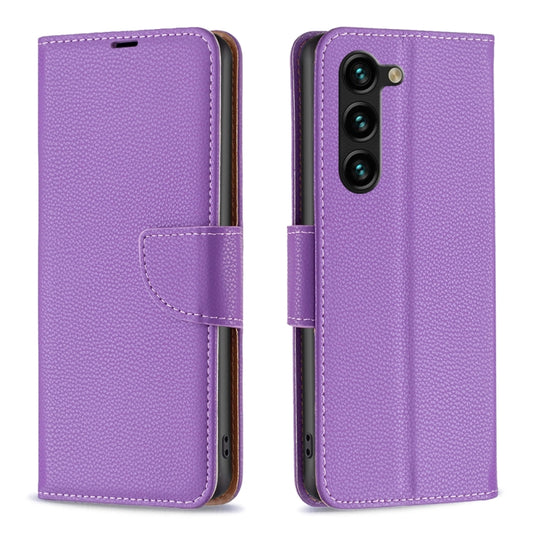 For Samsung Galaxy S24+ 5G Litchi Texture Pure Color Flip Leather Phone Case(Purple) - Galaxy S24+ 5G Cases by buy2fix | Online Shopping UK | buy2fix