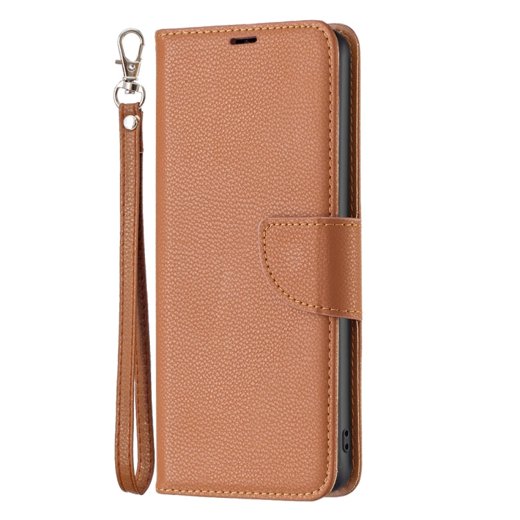 For Samsung Galaxy A35 Litchi Texture Pure Color Flip Leather Phone Case(Brown) - Galaxy Phone Cases by buy2fix | Online Shopping UK | buy2fix