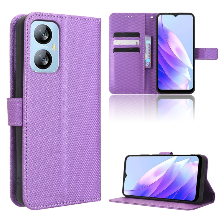 For Blackview A52 / A52 Pro Diamond Texture Leather Phone Case(Purple) - More Brand by buy2fix | Online Shopping UK | buy2fix