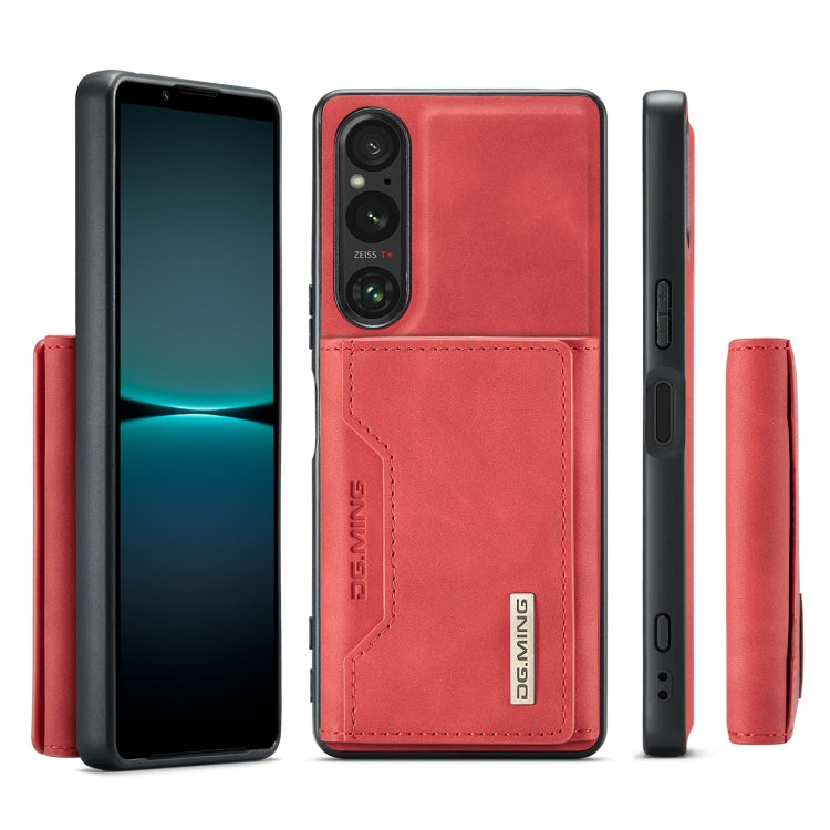 For Sony Xperia 1 VI DG.MING M2 Series 3-Fold Multi Card Bag + Magnetic Phone Case(Red) - Sony Cases by DG.MING | Online Shopping UK | buy2fix