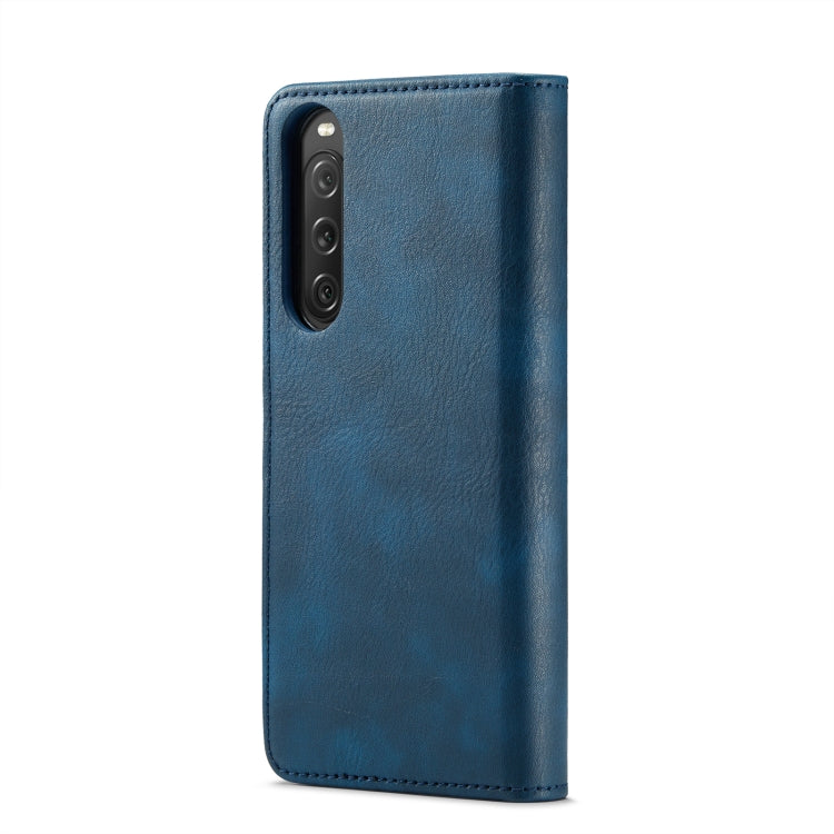 For Sony Xperia 10 V DG.MING Crazy Horse Texture Detachable Magnetic Leather Phone Case(Blue) - Sony Cases by DG.MING | Online Shopping UK | buy2fix