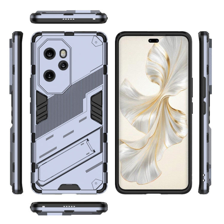 For Honor 100 Pro 5G Punk Armor 2 in 1 PC + TPU Phone Case with Holder(Grey) - Honor Cases by buy2fix | Online Shopping UK | buy2fix