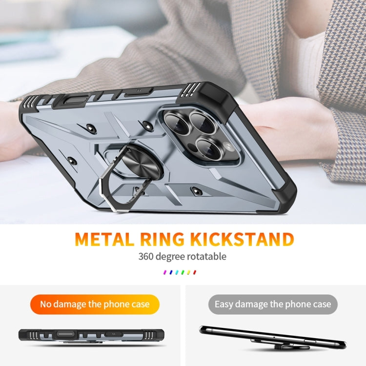 For iPhone 16 Pro Max Ring Holder Phone Case(Grey) - iPhone 16 Pro Max Cases by buy2fix | Online Shopping UK | buy2fix