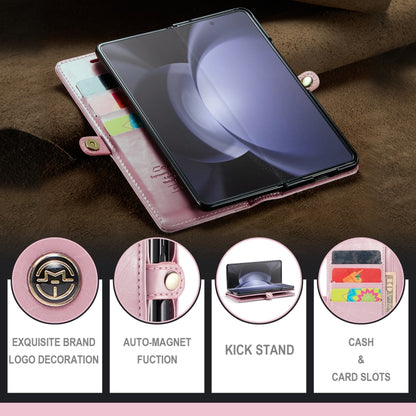 For Samsung Galaxy Z Fold5 CaseMe-003 PU + PC Business Style Crazy Horse Texture Leather Phone Case(Pink) - Galaxy Z Fold5 Cases by CaseMe | Online Shopping UK | buy2fix