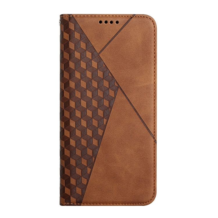 For Samsung Galaxy S23 FE 5G Diamond Splicing Skin Feel Magnetic Leather Phone Case(Brown) - Galaxy S23 FE 5G Cases by buy2fix | Online Shopping UK | buy2fix