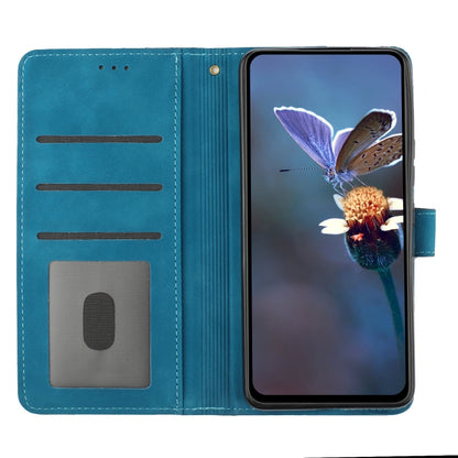 For iPhone 16 Flower Embossing Pattern Leather Phone Case(Blue) - iPhone 16 Cases by buy2fix | Online Shopping UK | buy2fix