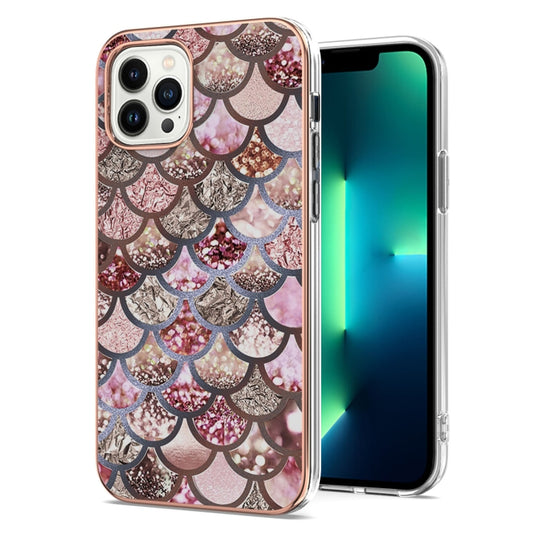 For iPhone 16 Pro Max Electroplating Pattern IMD TPU Shockproof Case(Pink Scales) - iPhone 16 Pro Max Cases by buy2fix | Online Shopping UK | buy2fix