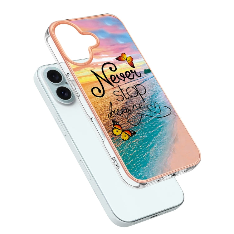 For iPhone 16 Electroplating Pattern IMD TPU Shockproof Case(Dream Chasing Butterfly) - iPhone 16 Cases by buy2fix | Online Shopping UK | buy2fix