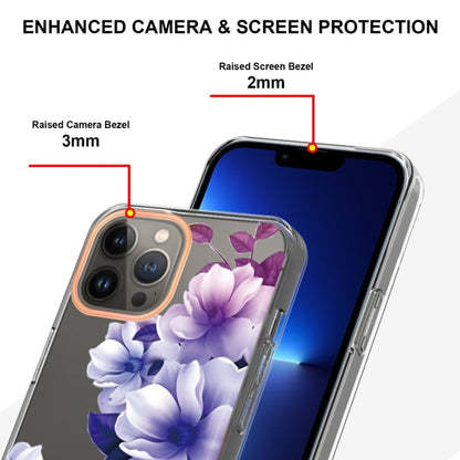 For iPhone 16 Pro Max Flowers and Plants Series IMD TPU Phone Case(Purple Begonia) - iPhone 16 Pro Max Cases by buy2fix | Online Shopping UK | buy2fix