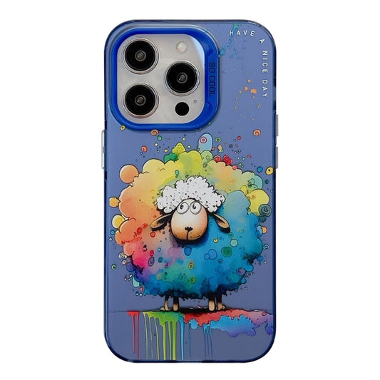 For iPhone 16 Pro Animal Pattern Oil Painting Series PC + TPU Phone Case(Sheep) - iPhone 16 Pro Cases by buy2fix | Online Shopping UK | buy2fix