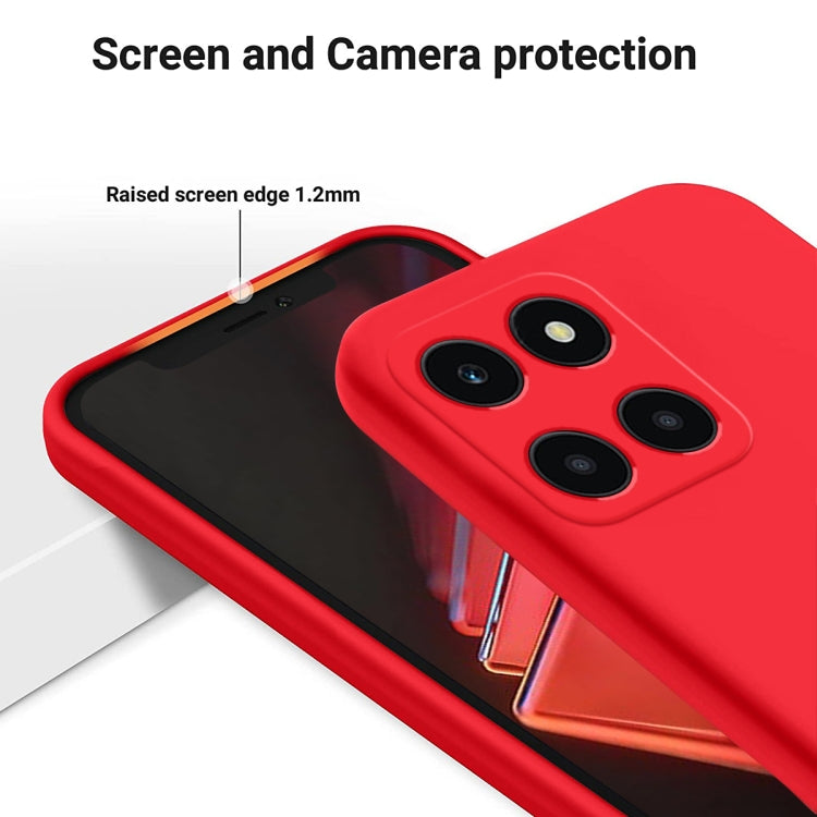 For Honor X6a Pure Color Liquid Silicone Shockproof Phone Case(Red) - Honor Cases by buy2fix | Online Shopping UK | buy2fix