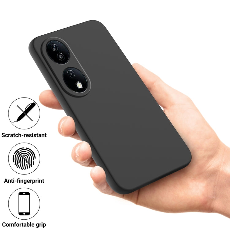 For Honor 90 Smart Pure Color Liquid Silicone Shockproof Phone Case(Black) - Honor Cases by buy2fix | Online Shopping UK | buy2fix