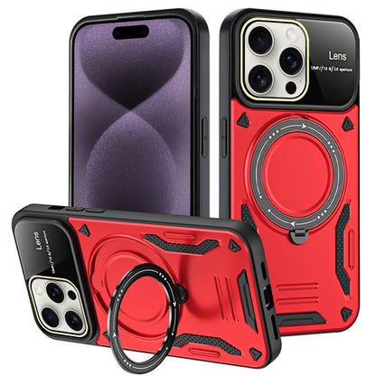 For iPhone 16 Pro Max Large Window MagSafe Holder Phone Case(Red) - iPhone 16 Pro Max Cases by buy2fix | Online Shopping UK | buy2fix