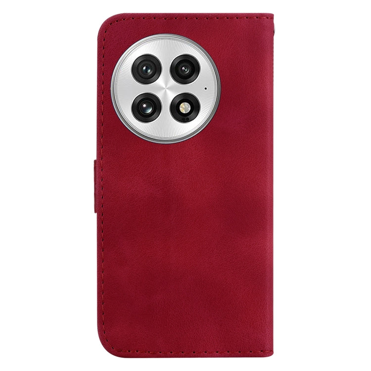 For OnePlus 13 Seven-shaped Embossed Leather Phone Case(Red) - OnePlus Cases by buy2fix | Online Shopping UK | buy2fix