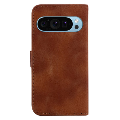 For Google Pixel 9 Pro 7-shaped Embossed Leather Phone Case(Brown) - Google Cases by buy2fix | Online Shopping UK | buy2fix