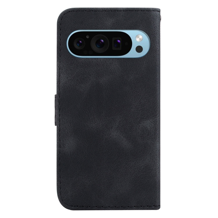 For Google Pixel 9 Pro 7-shaped Embossed Leather Phone Case(Black) - Google Cases by buy2fix | Online Shopping UK | buy2fix