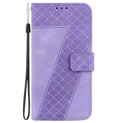 For Google Pixel 9 7-shaped Embossed Leather Phone Case(Purple) - Google Cases by buy2fix | Online Shopping UK | buy2fix