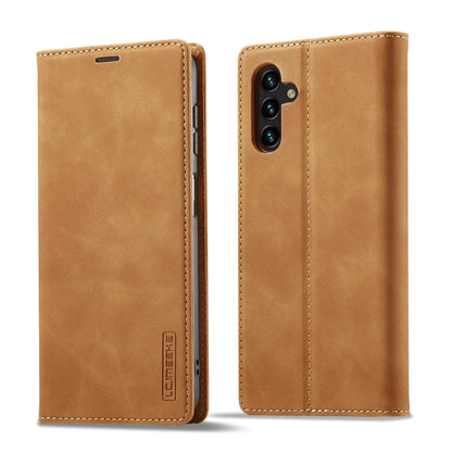 For Samsung Galaxy S23 FE 5G LC.IMEEKE Strong Magnetism Microfiber Leather Phone Case(Brown) - Galaxy S23 FE 5G Cases by LC.IMEEKE | Online Shopping UK | buy2fix