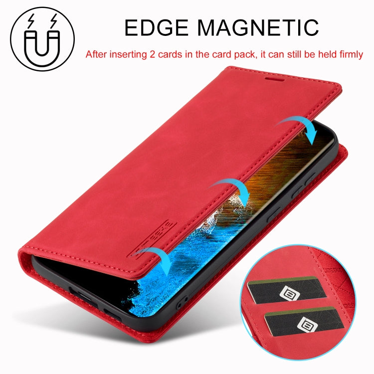 For Samsung Galaxy S24+ 5G LC.IMEEKE Strong Magnetism Microfiber Leather Phone Case(Red) - Galaxy S24+ 5G Cases by LC.IMEEKE | Online Shopping UK | buy2fix