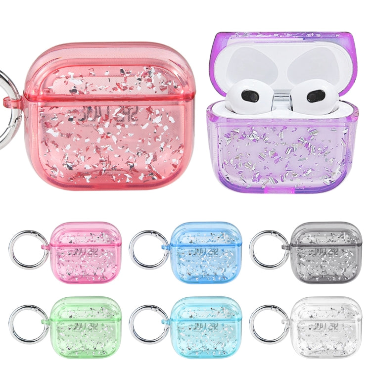 For AirPods 3 Silver Foil Epoxy Bluetooth Earphone Protective Case(Pink) - For AirPods 3 by buy2fix | Online Shopping UK | buy2fix